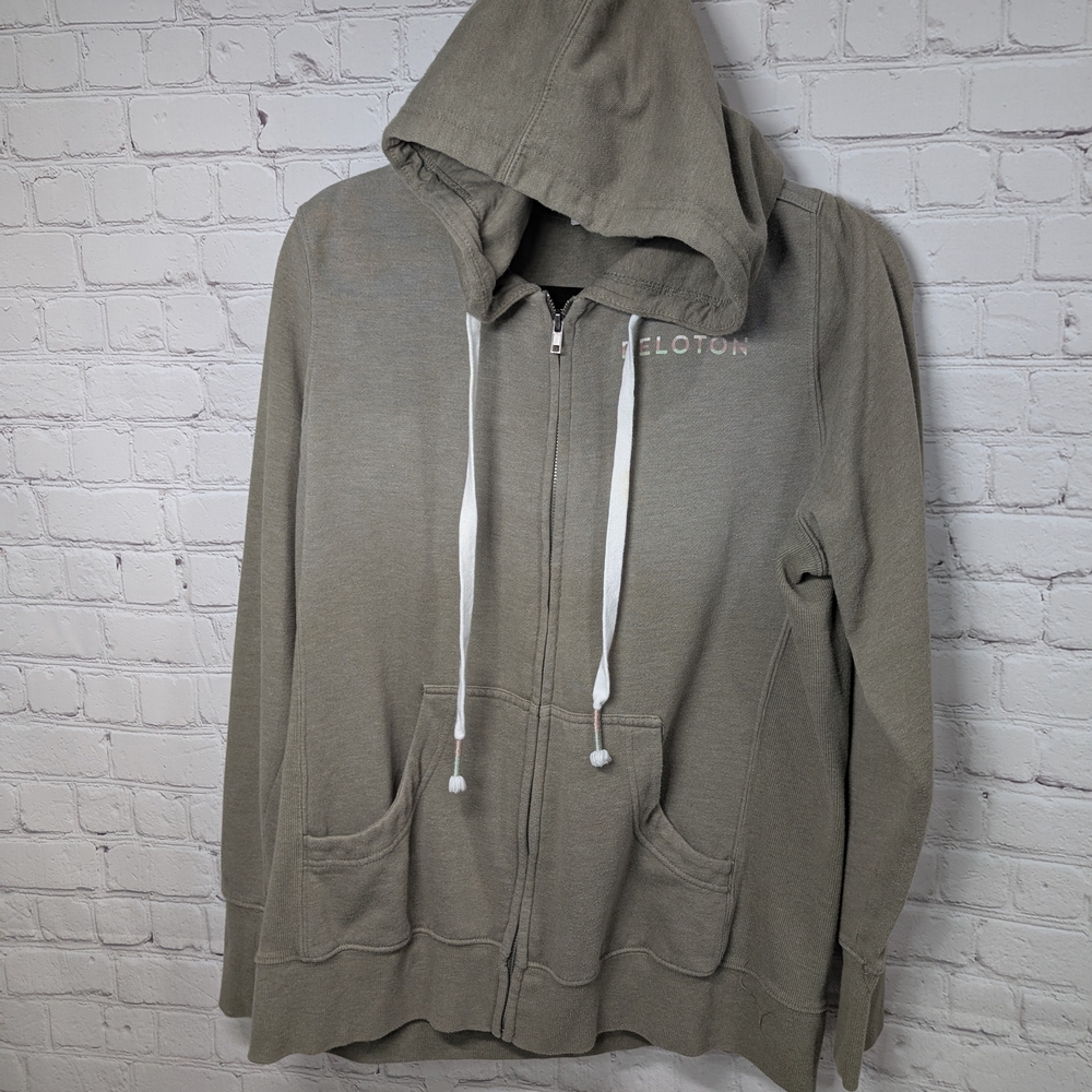 Peloton Sage Green Hoodie with White Accents
